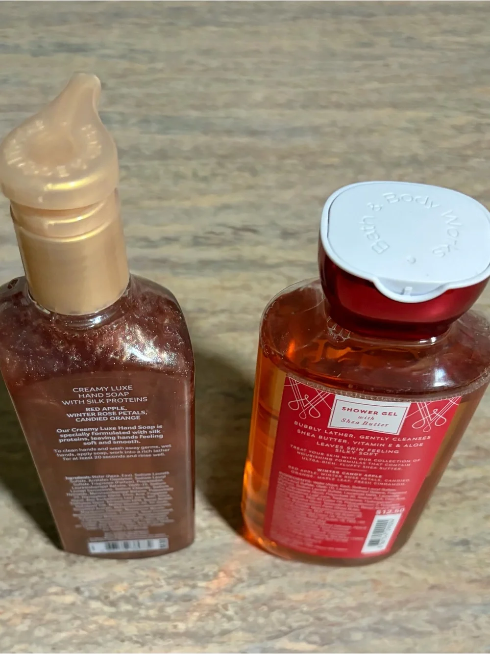 Bath & Body Works Winter Candy Apple Hand Soap & Shower Gel - Red